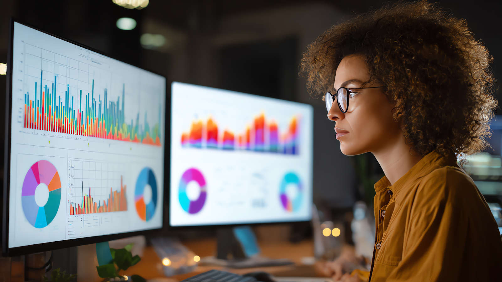 Analyst reviewing conversion rate optimization tools and website data