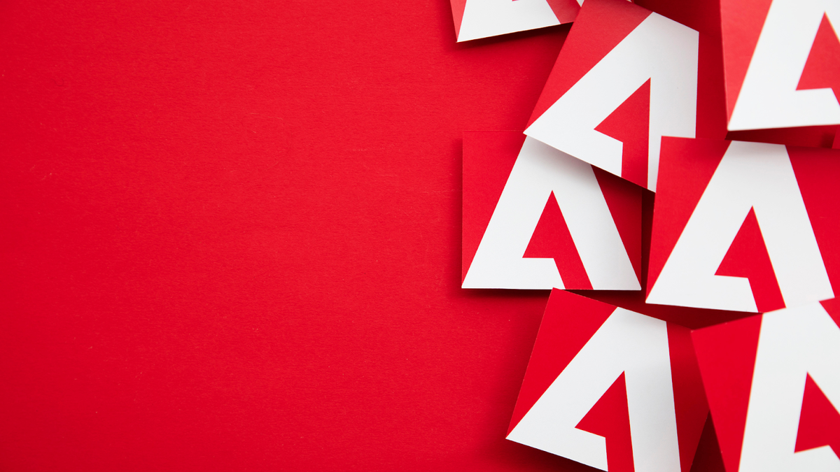Creative Adobe software logo in red background