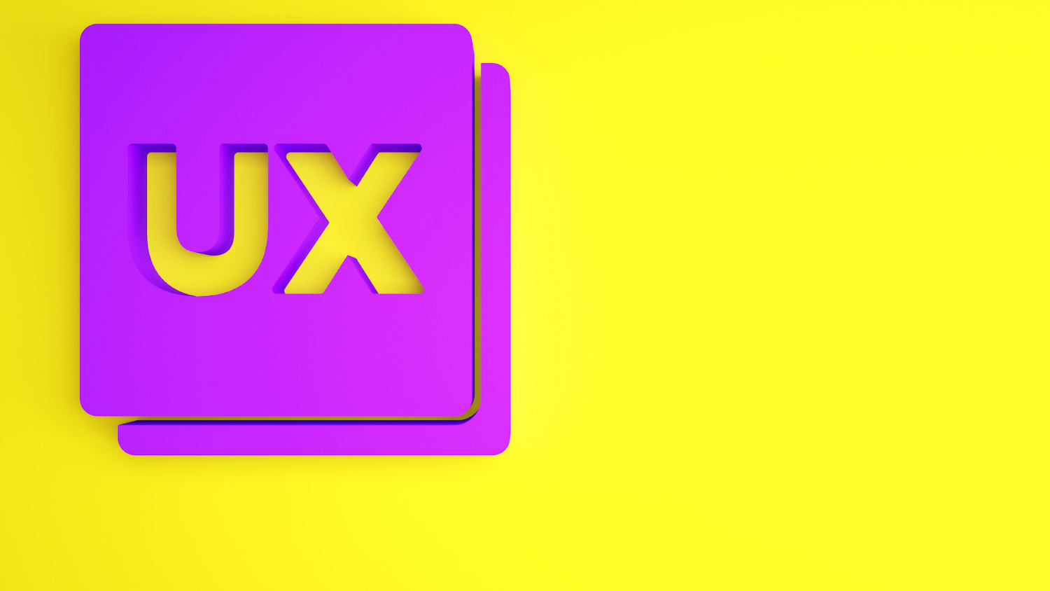 Purple UX Design logo on yellow background