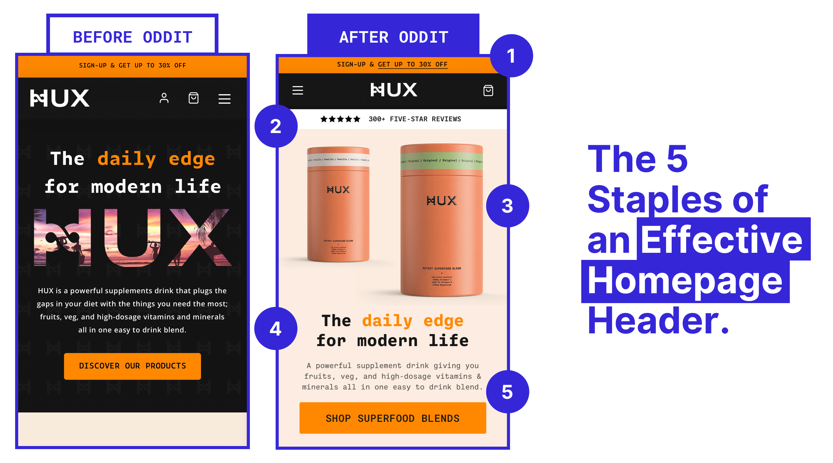 5 staples of an effective homepage header – Oddit
